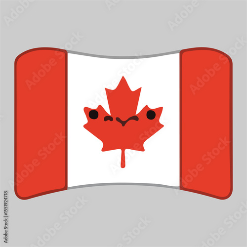 Adorable Cartoon Canadian Flag A Cute Illustration of Canada