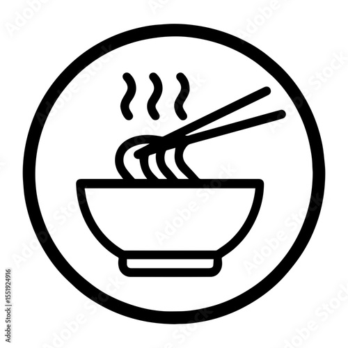 Pho bowl with chopsticks icon with transparent background representing Vietnamese dishes and traditional cuisine
