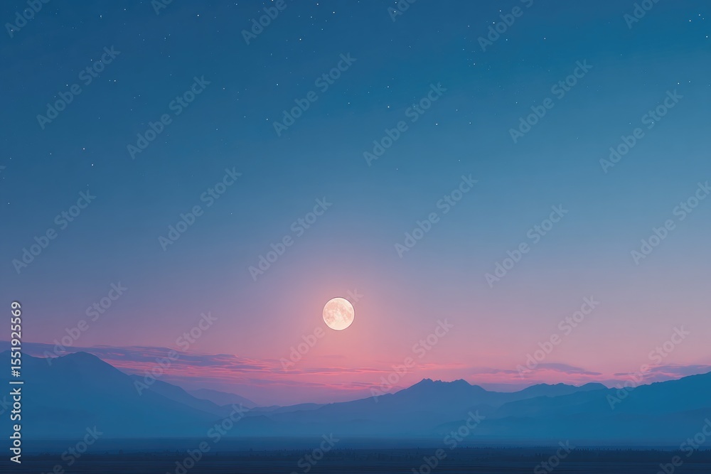 Fototapeta premium minimalist night sky with moonlight gradient subtle clouds and flat ground base