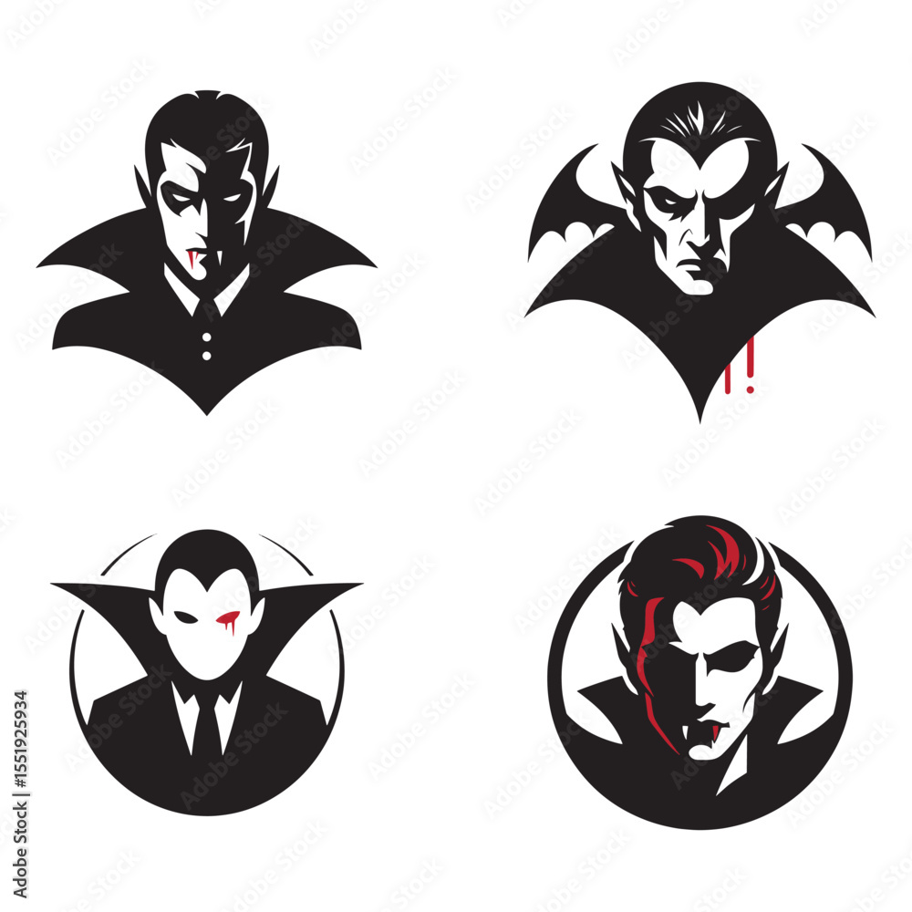 Fototapeta premium Vampire With Bloody Fangs