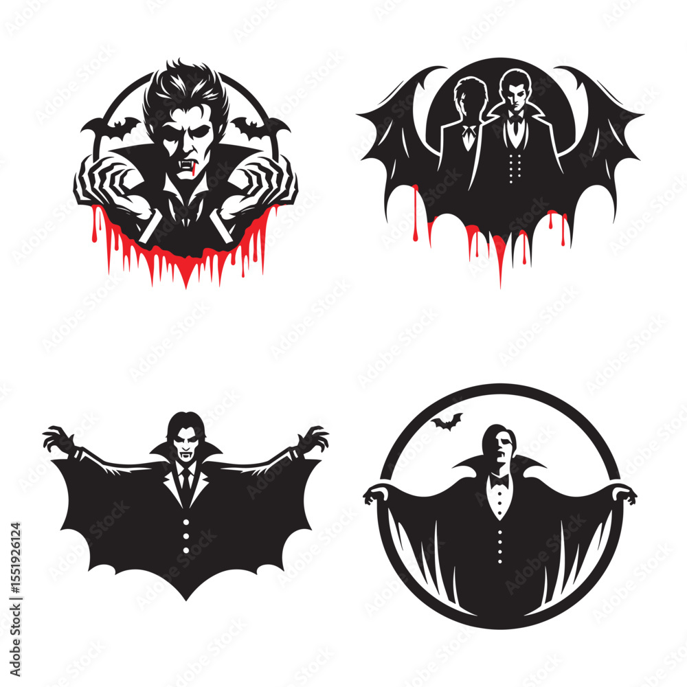 Fototapeta premium Vampire With Bloody Fangs