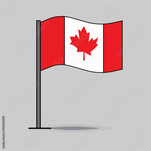 Canadian Flag A Simple Vector Illustration of the Maple Leaf