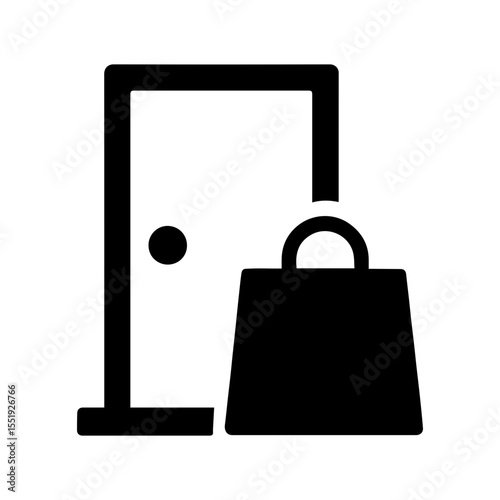 Food delivery icon with transparent background representing doorstep delivery and meal service at home
