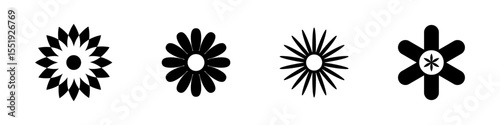 Flower icons set Vector illustration isolated on white background. Flower simple icon.