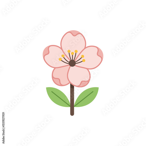 Colorful flat icon of elm blossom with no white
