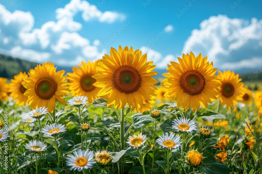 Obraz premium Sunflowers in a field.