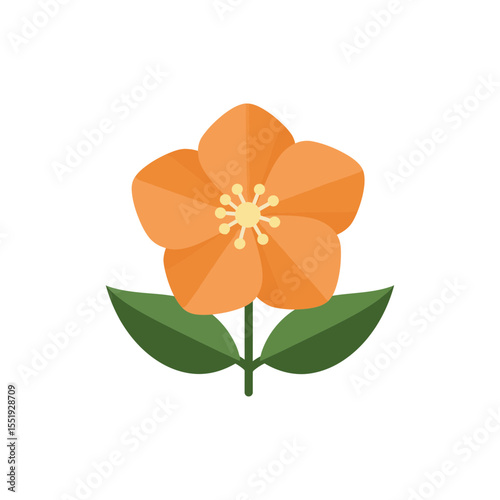  Colorful flat icon of mock orange flower with no white
