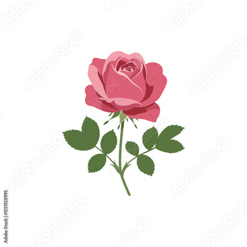  Colorful flat icon of prairie rose flower with no white