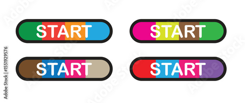 colorful start buttons set