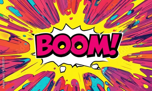 Explosive comic book style graphic with 