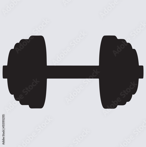 gym dumbbell silhouette vector art illustration, dumbbell isolated on white background