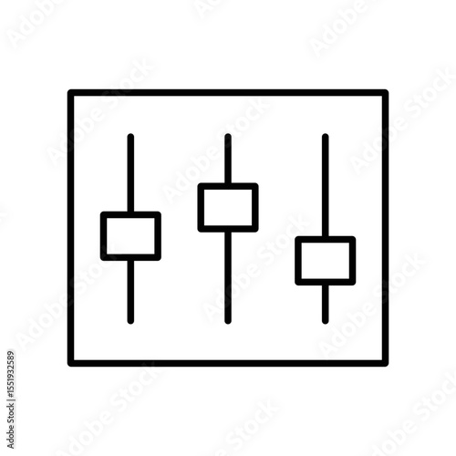 Podcast Audio Mixer Equalizer Icon Vector. Equalizer Logo