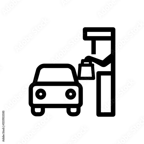 Drive thru car icon with transparent background representing fast food service and drive thru restaurant ordering

