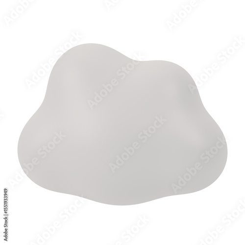 Cloud 3d render icon in cartoon plastic style minimal isolated on transparent white background