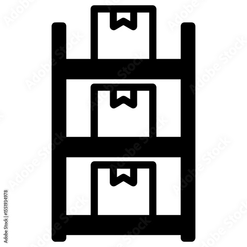 Pickup shelf icon with transparent background representing online order pickup and contactless retrieval area
