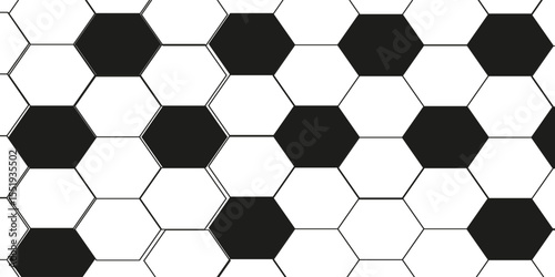 Repeat black soccer design on white background for prints. Abstract stadium player backdrop. Repeating ball patern. Vector illustration