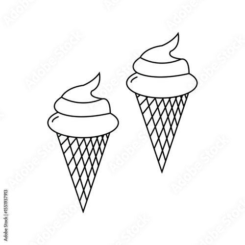 ice cream in a wafer - vector illustration