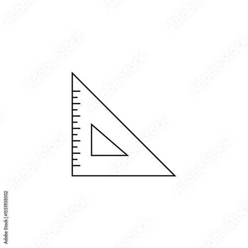 Triangle measurement protractor illustration icon. Triangle scale geometry vector tool