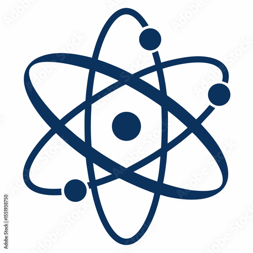 vector symbol of an atom made with intertwined