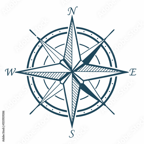 minimalist abstract compass arrow
