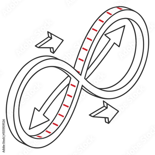 two way arrows forming an infinite loop mirror