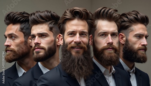 Group of Bearded Men in Suits