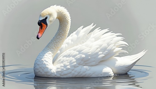 White swan on water