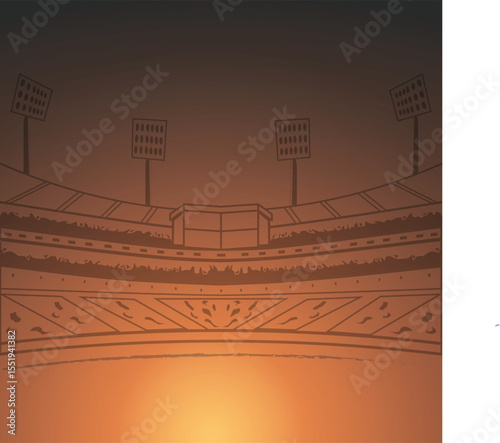 Evening Sports Arena Background with Silhouettes