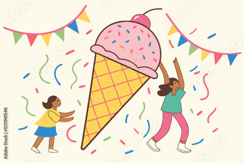 Ice Cream Cone Pinata Party