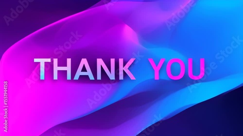 Thank card with a colorful wave