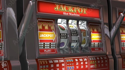 Colorful slot machine displaying a jackpot win with various fruit symbols and vibrant lights