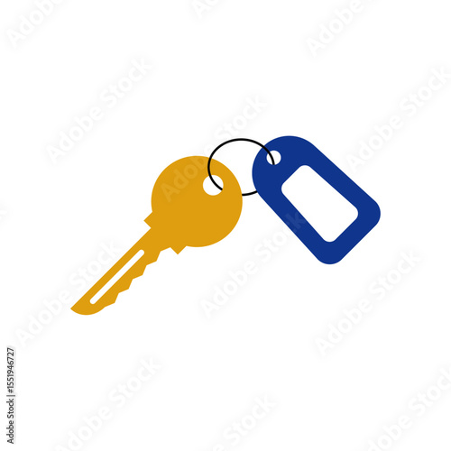 Key in keychain Ring Vector Illustration