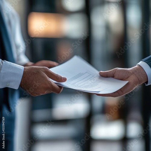 Business Transaction, Hands Exchanging Documents