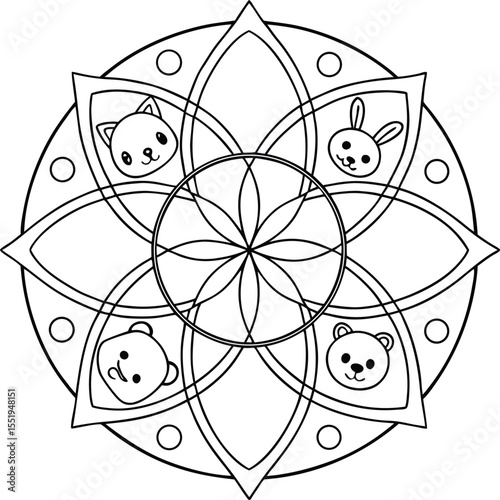 basic shape kids mandala