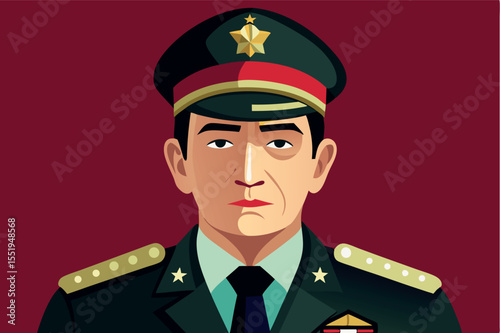 Military officer portrait showcases strong leadership and discipline in uniform