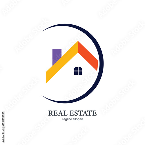 House Roof Symbol in Circle Logo