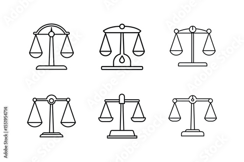 weighing scale icon line art vector illustration