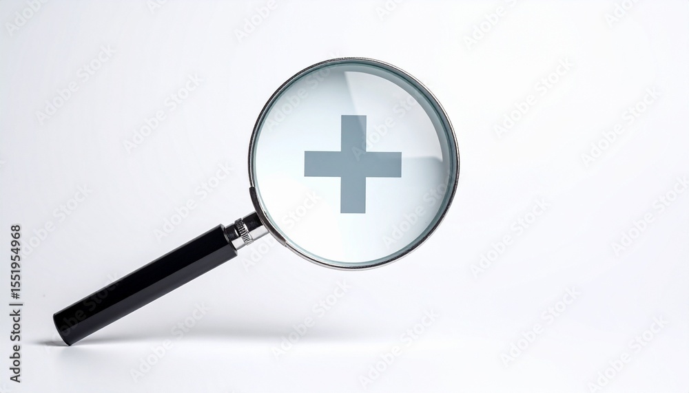 Fototapeta premium magnifying glass on white background