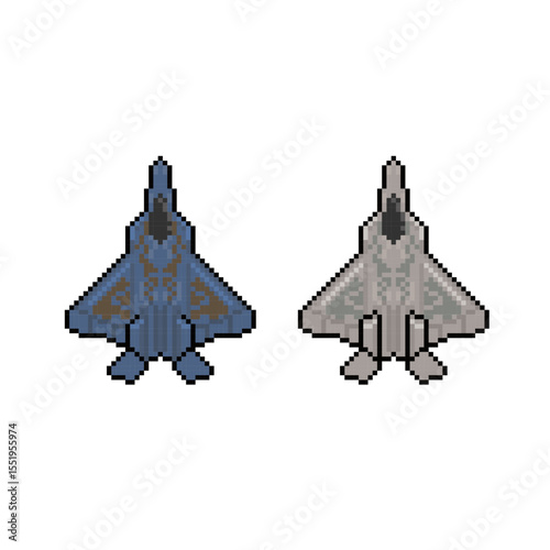 jet aeroplane fighter pixel art