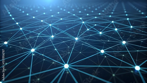 An abstract, dark, high-resolution digital rendering of a complex network of interconnected, glowing lines and dots, resembling a futuristic circuit board or a neurological map.