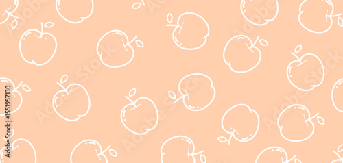 Abstract hand drawn apple pattern. seamless patterns for fabric, textiles, clothing, poster, cover, banner, wall art, home decor, background. Vector illustration