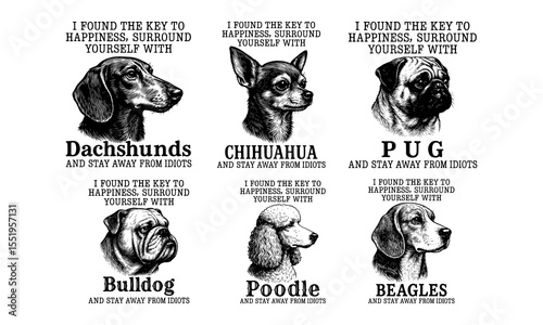 Dogs Illustration Vector T-shirt Design
