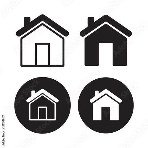  Home Icons: House Symbols for Web, UI, and Navigation Design