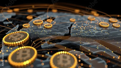 Global cryptocurrency network connecting digital currencies and users