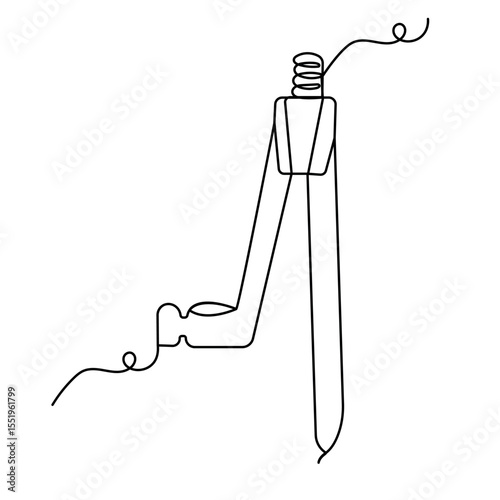 Math Compass continuous one line drawing outline vector icon 