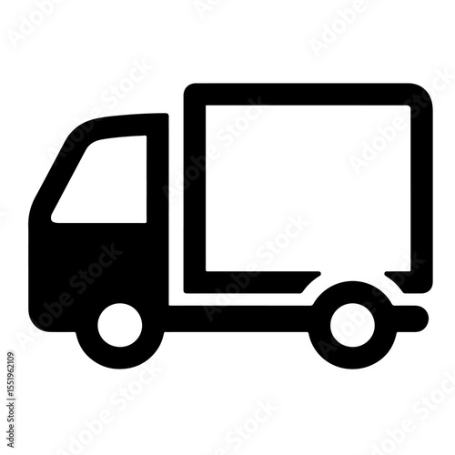 Black Delivery Truck Icon, Vector Illustration, Transportation Symbol