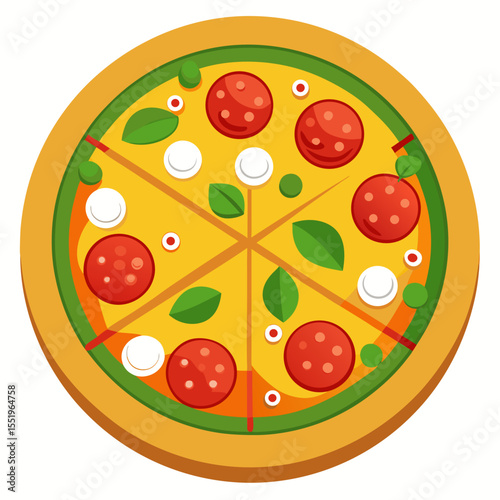 Delicious Pizza with Pepperoni and Mozzarella