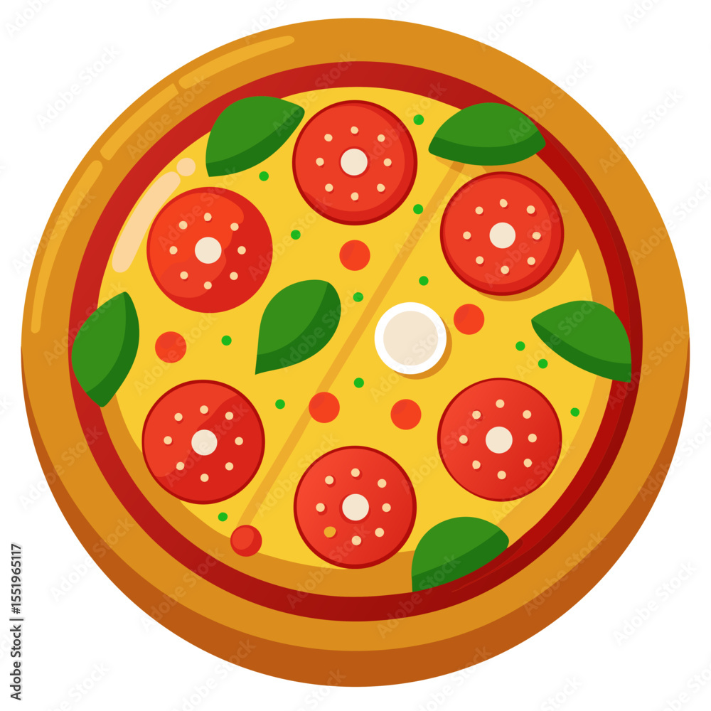 Naklejka premium Delicious Pizza with Toppings