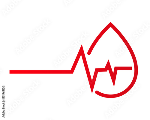 Blood Donation, Heartbeat, Lifeline, Health, Red Cross, Medical, Care, Symbol, Graphic, Design, icon