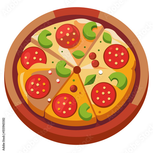 Colorful Pizza with Toppings on a Plate